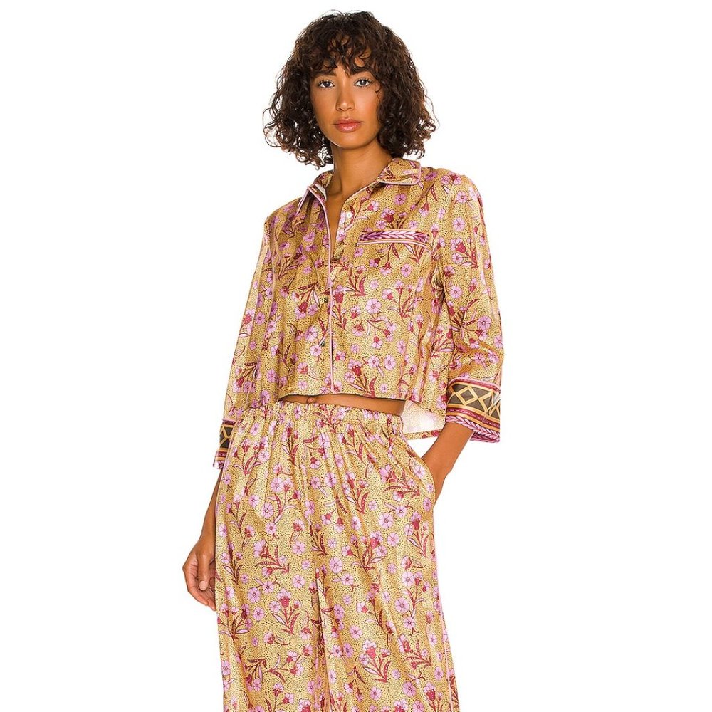 Free People Pajama Party Sleep Set / Gold Combo